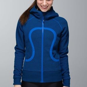 Lululemon Scuba Hoodie Stretch Double Diamond Blue Women Size 4